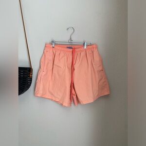 SURF STYLE Peach Drawstring Swim Trunks, Size Large
